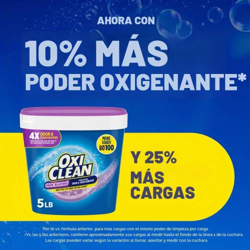 Vista 2 de OxiClean Odor Blasters Polvo versátil removedor de olores y manchas, 5