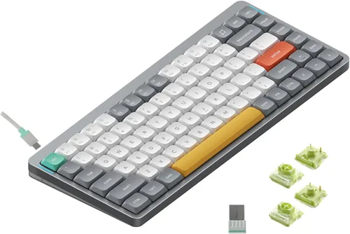 Vista 12 de NuPhy Air75 V2 Teclado mecánico portátil de 75% de bajo perfil, teclado inalámbrico, compatible con Bluetooth/2.4G/USB-C, teclados RGB Bluetooth