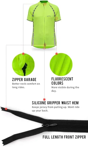 Vista 3 de ReflecToes Camiseta de ciclismo de alta visibilidad - Reflectante Hi-Viz Ciclismo Camisa Hombres y Mujeres
