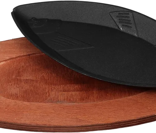 Vista 6 de DOITOOL Sartén de hierro fundido en forma de pescado, bandeja antiadherente para parrilla de barbacoa de 13.18 x 6.49 x 0.98 pulgadas, sartén
