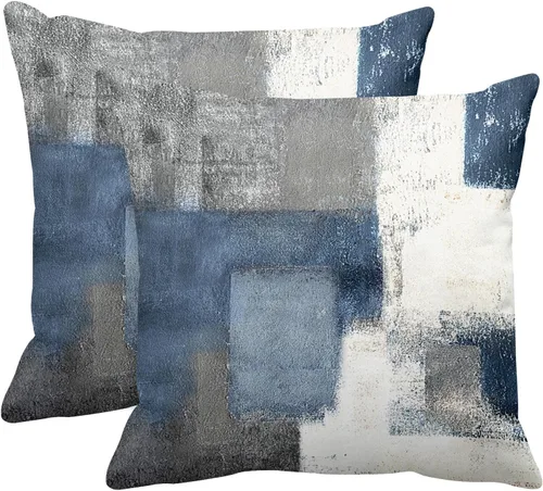 Vista 8 de Britimes Fundas de almohada modernas para decoración del hogar, 16 x 16 pulgadas, juego de 2 fundas de almohada decorativas, fundas de almohada