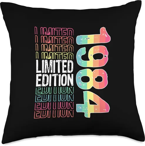 Vista 4 de Limited Edition Vintage 1984 Retro Birthday Throw Pillow
