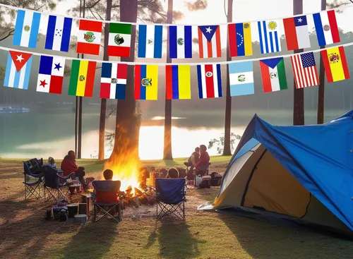 Vista 7 de Banderas de cuerda para decoración de América Latina, 22 banderas de países de habla española, banderines para decoración de eventos del mes