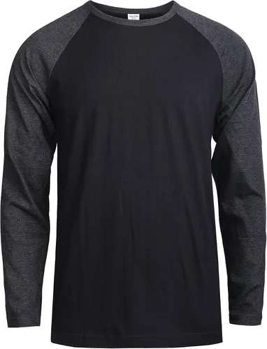 Vista 4 de TOP PRO Camiseta de béisbol de algodón raglán de manga larga para hombre