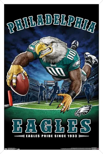 Vista 14 de Trends International NFL Philadelphia Eagles - Póster de pared de End Zone 17, 14.725 x 22.375 pulgadas, versión enmarcada de madera de granero