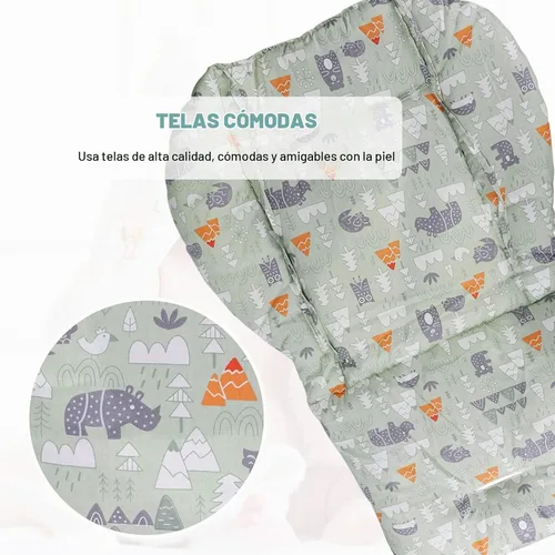 Vista 6 de Cojín para silla alta (estampado animal verde)