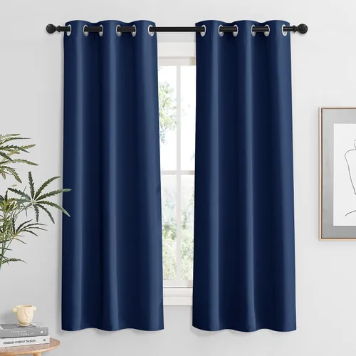 Vista 24 de RYB HOME - Cortinas para armario de 36 pulgadas, cortinas para oscurecer la habitación con ojales resistentes a la oxidación, cortinas de Aqua
