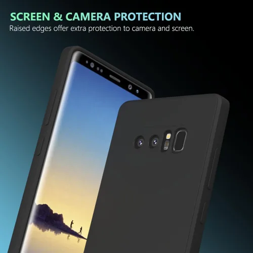 Vista 5 de Funda para Samsung Galaxy Note 8, color negro, resistente a los arañazos con tacto suave, delgada funda delgada para Samsung Galaxy Note 8