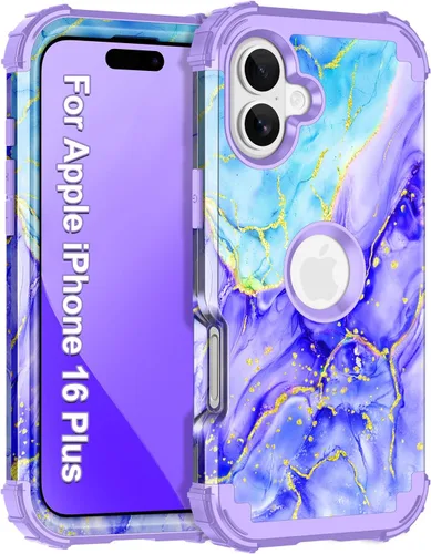 Vista 80 de Miqala Funda para iPhone 12, iPhone 12 Pro, que brilla en la oscuridad, tres capas, resistente a los golpes, protección de plástico duro + funda
