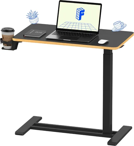 Vista 17 de FLEXISPOT Escritorio Móvil de Pie con Ruedas Escritorio Neumático para Laptop Carrito de Computadora Rodante Móvil Altura Ajustable Pequeño Negro