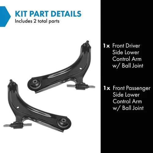 Vista 233 de Conjunto de Brazo de Control Inferior Delantero y Junta Esférica TRQ para Lado del Conductor y del Pasajero 2 Piezas Compatible con Ford Mustang GT