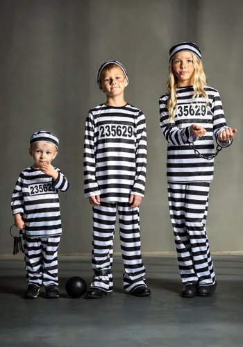 Vista 2 de Disfraz de prisionera para niñas Multicolor