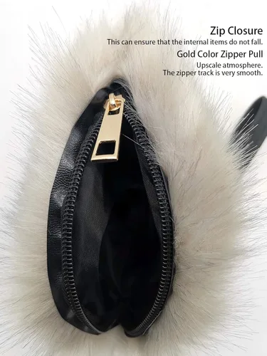 Vista 4 de FHQHTH Faux Fur Purse Fashion Clutch Handbag Shoulder Vintage Evening Bags for Women