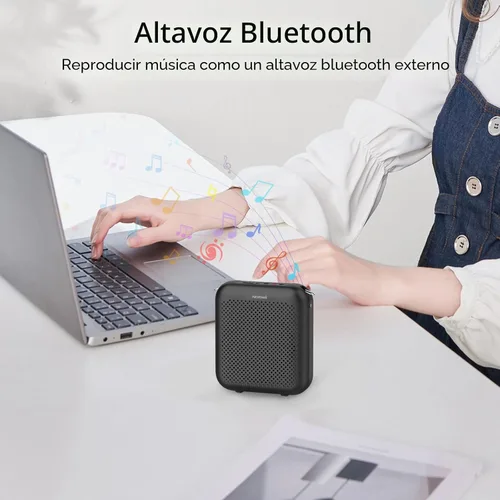 Vista 8 de Norwii Amplificador de voz Bluetooth para profesor con micrófono con cable Negro - 4000mAh