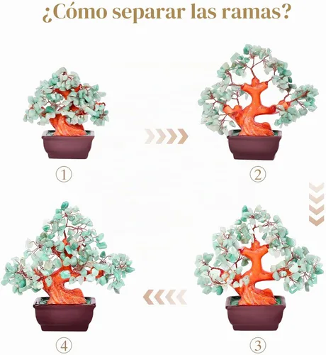 Vista 7 de Feng Shui Quartz Crystal Money Tree Bonsai Style Decoration for Luck and Wealth (Green)