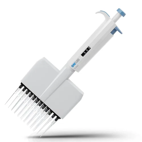 Vista 8 de ONiLAB Micropipeta de laboratorio, pipetas multicanal de 8 canales de volumen ajustable, 0.5-10μl