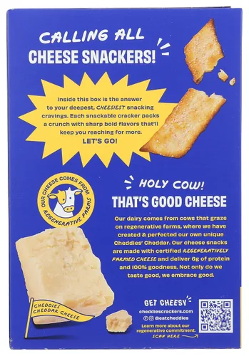 Vista 3 de Cheddies, Galletas de queso cheddar 100% naturales con proteína, queso cheddar, 4.2 onzas, 6g de proteína, bajas en carbohidratos