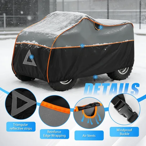 Vista 5 de Cubierta ATV para protección contra granizo, 96 pulgadas, resistente 4 ruedas, protección para todo tipo de clima, compatible con Polaris, Honda