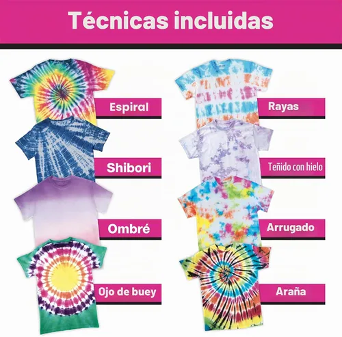 Vista 9 de Kit de tinte de un solo paso Tulip: Suministros para fiesta de teñido anudado, 18 botellas