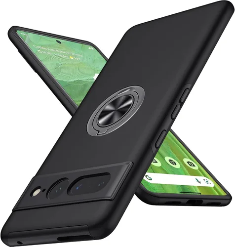 Vista 46 de JAME Funda delgada para Google Pixel 7 Pro, soporte de anillo a prueba de Azul
