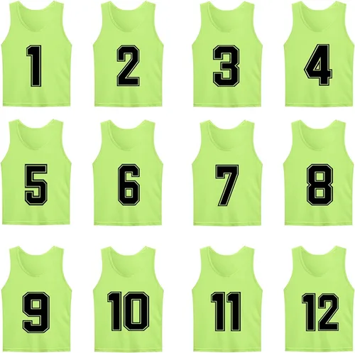 Vista 5 de Paquete de 12 chalecos deportivos para entrenamiento de entrenamiento en equipo para adolescentes y adultos