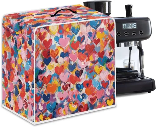 Vista 71 de Funda para cafetera, poliéster, azul, se adapta a la mayoría de máquinas de café estándar, protector resistente al polvo, huellas dactilares