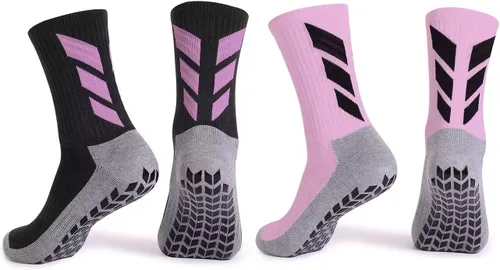 Vista 4 de MENDENG Calcetines antideslizantes de fútbol para hombre, calcetines de hospital antideslizantes para entrenamiento, calcetines atléticos