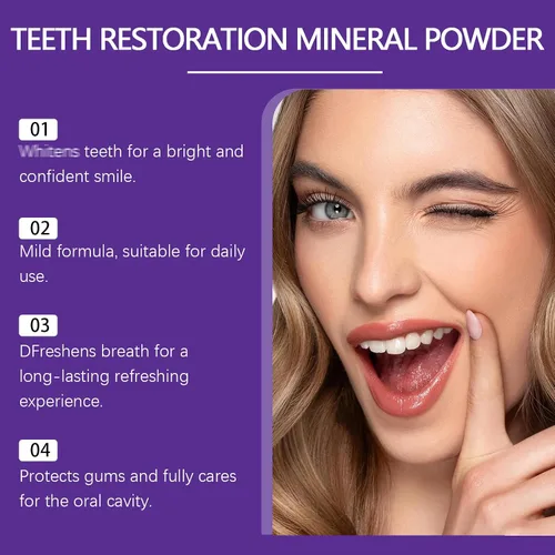 Vista 5 de 2 piezas de polvo mineral para restauración dental morado, polvo dental mineral, polvo mineral para restauración dental en fortalecimiento