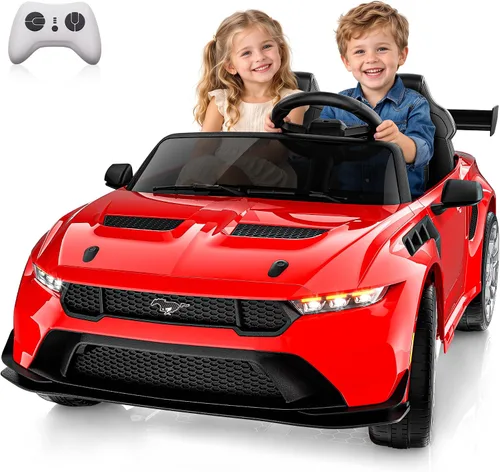 Vista 7 de ANPABO Ford Mustang 24V 2 plazas con licencia para niños de 3 a 8 años Negro