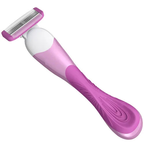 Vista 3 de ShaveMOB Kit de maquinilla de afeitar de 3 cuchillas para mujer (mango de cabeza flexible + 12 recambios) - El práctico kit de afeitado