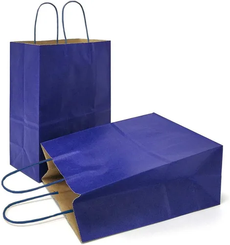Vista 57 de AZOWA Bolsas de regalo de color azul claro, mini bolsas de papel kraft con asas para recuerdos de fiesta (4 x 2.4 x 6 pulgadas, azul, 12 unidades)