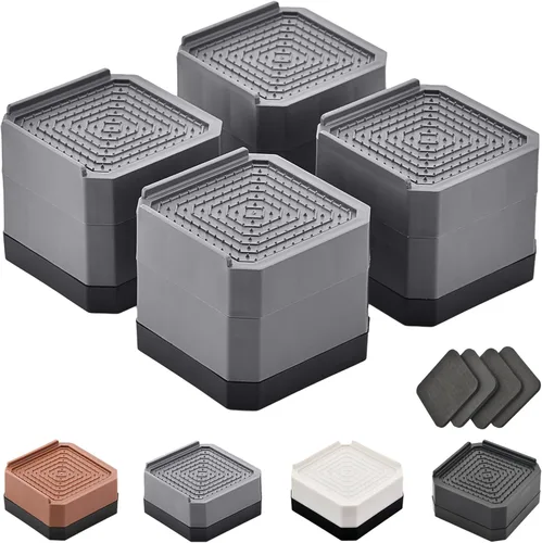 Vista 13 de EclatBain Elevadores rectangulares para cama, elevadores de muebles rectangulares de alta resistencia, con bloques ajustables de elevación de hasta