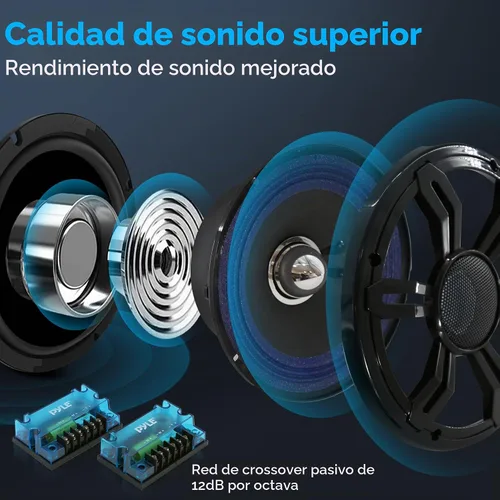 Vista 6 de Pyle Kit de componentes de altavoces de audio para automóvil, 2 altavoces SVC de 6.5 pulgadas con par de red cruzada pasiva de 12 dB por octava