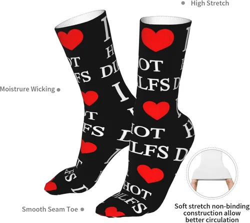 Vista 8 de Calcetines deportivos para hombre y mujer, con diseño de corazón, 15.7in