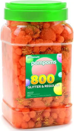 Vista 31 de Eppingwin - 2000 pompones negros, pompones suaves de 1 cm para manualidades, 0.4 pulgadas para proyectos de bricolaje de arte y manualidades (negro)