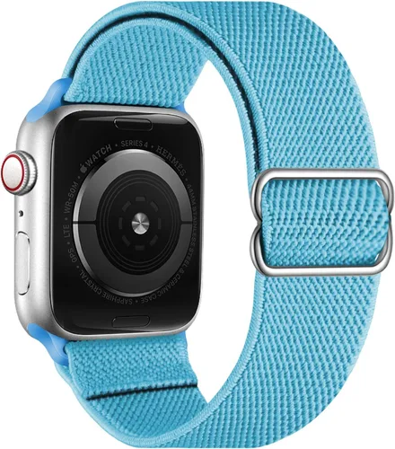 Vista 29 de OXWALLEN - Correa elástica Solo Loop de nailon y de tamaño XL, compatible con Apple Watch de 38 mm y 40 mm, correa trenzada, deportiva, ajustable