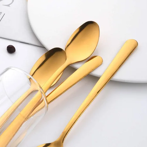 Vista 5 de Cuchara de mango largo, cuchara de té helado, cuchara de café, juego de cucharas de acero inoxidable, cuchara para helado, cuchara larga, cuchara