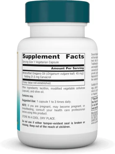 Vista 2 de Source Naturals Aceite Wellness de Orégano - Estandarizado al 70% de Carvacrol - 30 Cápsulas Vegetarianas
