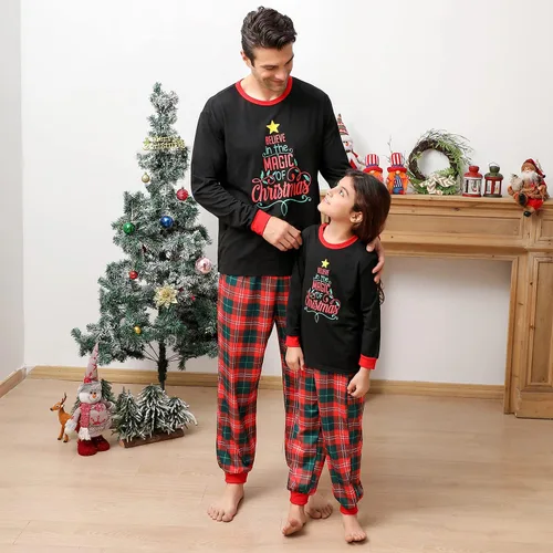 Vista 2 de ANGELGGH Matching Family Christmas Pajamas Sets, Holiday PJs with Top and Pants, Cute 2 Piece Sleepwear for CouplesWomenMen