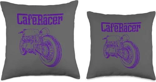 Vista 3 de Cafe Racer Biker Men Women Adult Teens Boys Girls Kids Youth Throw Pillow