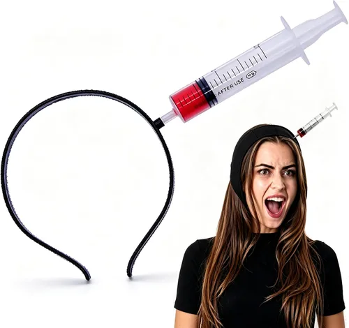 Vista 7 de Cooplay Spoofing - Disfraces de terror, accesorios para el cabello, accesorios para el cabello, bandas para el cabello, broma de hacha decapitada