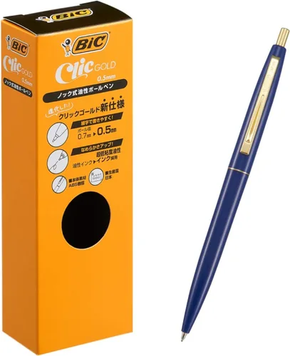 Vista 8 de Bic Japan Bic CFCGBPK05BLKJ Bolígrafo, Click Gold, 0.5, A Base de Aceite, Negro, Suave, Eje Rosa Bebé, 12 Piezas