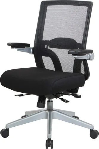 Vista 9 de Space Seating Serie 867 Silla de gerente ajustable con respaldo de malla transpirable, soporte lumbar y brazos abatibles acolchados, asiento de tela