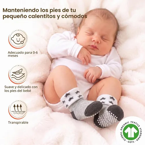 Vista 3 de GOTS Mezcla de Algodón Orgánico 12 Pares Calcetines Zapatos Bebés 0-6 M Negro