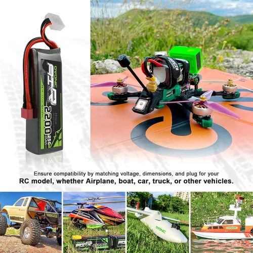 Vista 9 de OVONIC 3S Lipo Battery 25C 2200mAh 11.1V Lipo Batería con conector T estilo Dean para avión RC helicóptero, cuadricóptero RC coche, camión, barco