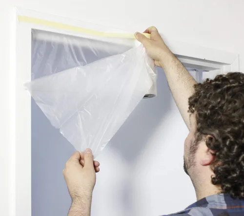 Vista 3 de VViViD Cinta autoadhesiva de grado químico y cortina de plástico resistente (1 paquete (60 x 108 pies)