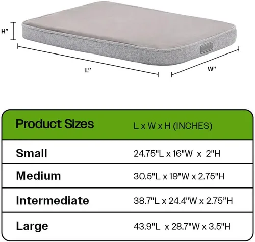 Vista 6 de Diggs Snooz - Cama para perros de espuma viscoelástica, almohadilla para jaula de perro de tamaño ideal, cama ortopédica de alta calidad para jaula