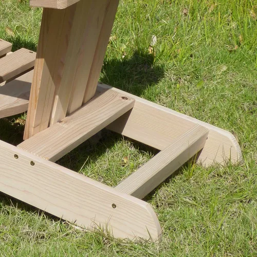 Vista 6 de Silla Adirondack de madera para niños, muebles de patio al aire libre para niños, jardín, césped, silla de cubierta, sin terminar