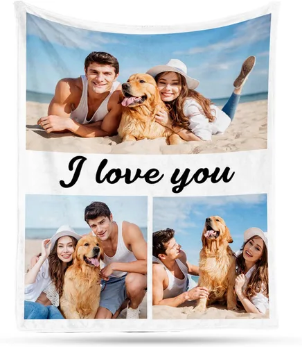 Vista 24 de Envío al día siguiente, manta musical personalizada con foto - impresa en EE. UU., mantas personalizadas con foto para adultos y niños, regalos