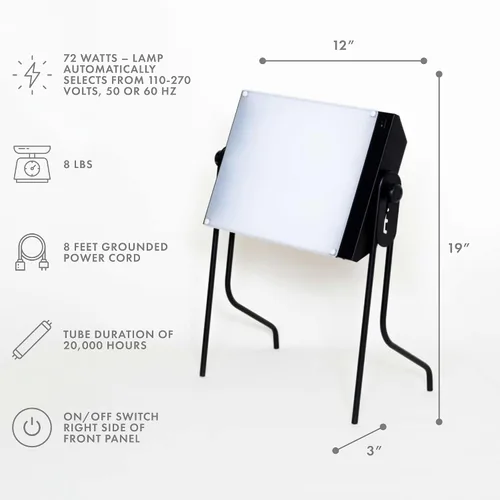 Vista 6 de Northern Light Technologies Boxelite OS - Lámpara de terapia de luz de 10000 lux, luz de terapia ajustable de espectro completo para mejorar